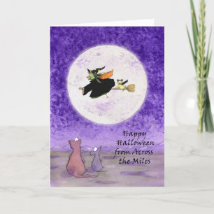 Happy Halloween, Across Miles, Comical Witch Card