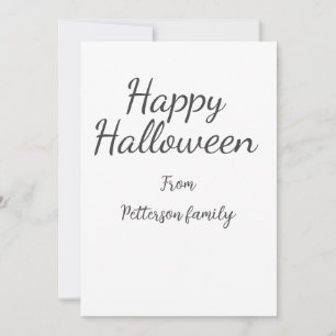 Happy Halloween add family name calligraphy modern Invitation