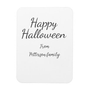 Happy Halloween add family name calligraphy modern Magnet
