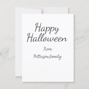 Happy Halloween add family name calligraphy modern Postcard