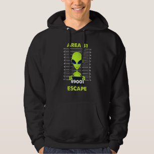 Happy Halloween Alien Escapee Area 51 Cute Vintage Hoodie