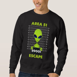Happy Halloween Alien Escapee Area 51 Cute Vintage Sweatshirt
