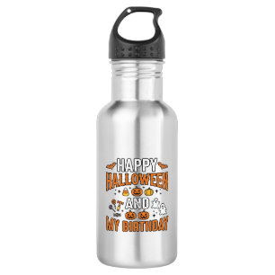 Happy Halloween And My Birthday Vintage Design_1 532 Ml Water Bottle
