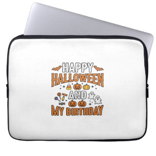 Happy Halloween And My Birthday Vintage Design_1 Laptop Sleeve