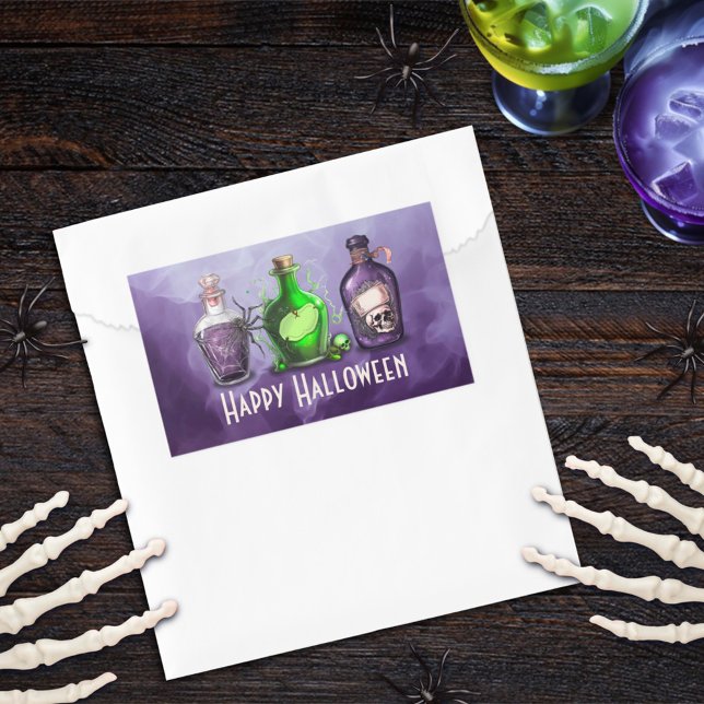 Happy Halloween Apothecary Jar Rectangular Sticker (Creator Uploaded)