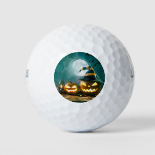Happy Halloween Art Funny Jack O Lantern Halloween Golf Balls