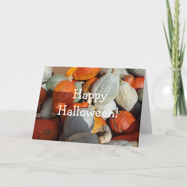 Happy Halloween Autumn Blessings Pumpkins Card (Front)