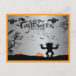 Happy Halloween background Holiday Postcard