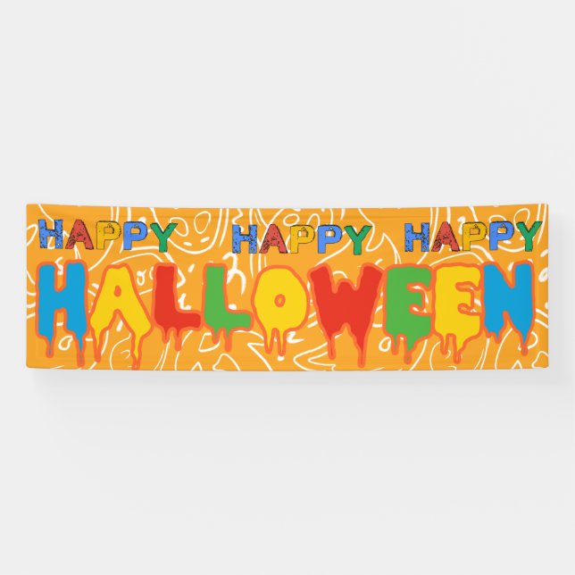 Happy Halloween Banner | Custom Party Decorations (Horizontal)