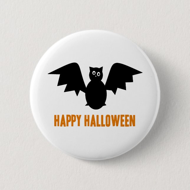 Happy Halloween Bat 6 Cm Round Badge (Front)