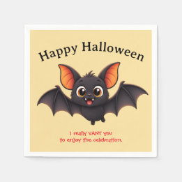 Happy Halloween Bat Custom Napkin