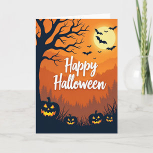 Happy Halloween Bat Flight Card