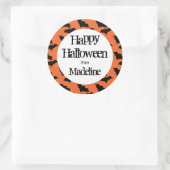 Happy Halloween Bat Pattern Kids Personalised Classic Round Sticker (Bag)