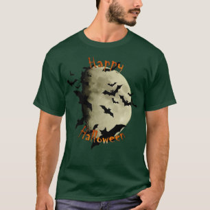 Happy Halloween Bats and Haunting Moon T-Shirt