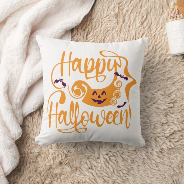 Happy Halloween bats  jack o lantern Cushion (Blanket)