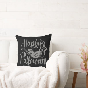 Happy Halloween bats jack o lantern Cushion