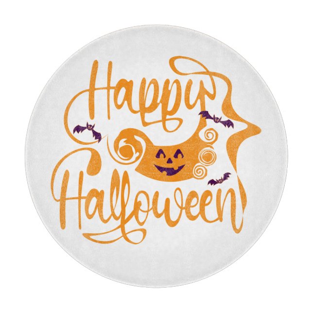 Happy Halloween bats  jack o lantern Cutting Board (Front)
