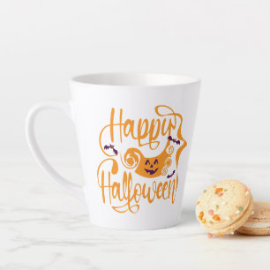 Happy Halloween bats jack o lantern Latte Mug