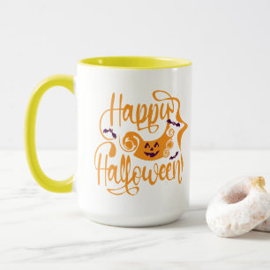 Happy Halloween bats jack o lantern Mug