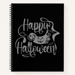 Happy Halloween bats jack o lantern Notebook