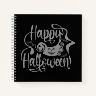 Happy Halloween bats jack o lantern Notebook