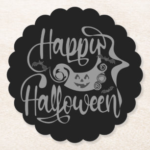 Happy Halloween bats  jack o lantern Paper Coaster
