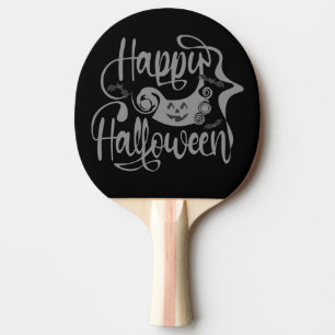 Happy Halloween bats jack o lantern Ping Pong Paddle