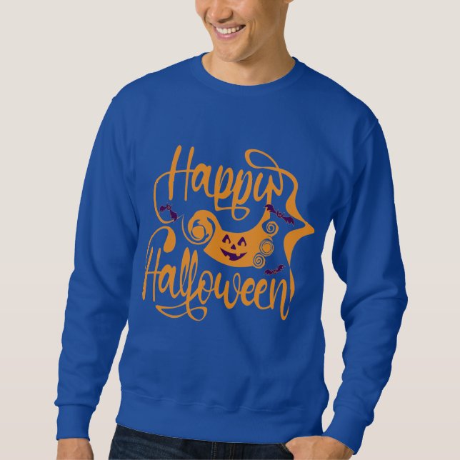 Happy Halloween bats  jack o lantern  Sweatshirt (Front)