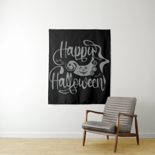Happy Halloween bats jack o lantern Tapestry