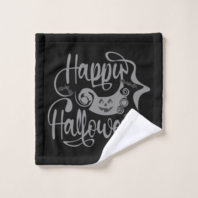 Happy Halloween bats  jack o lantern Wash Cloth (Wash Cloth)