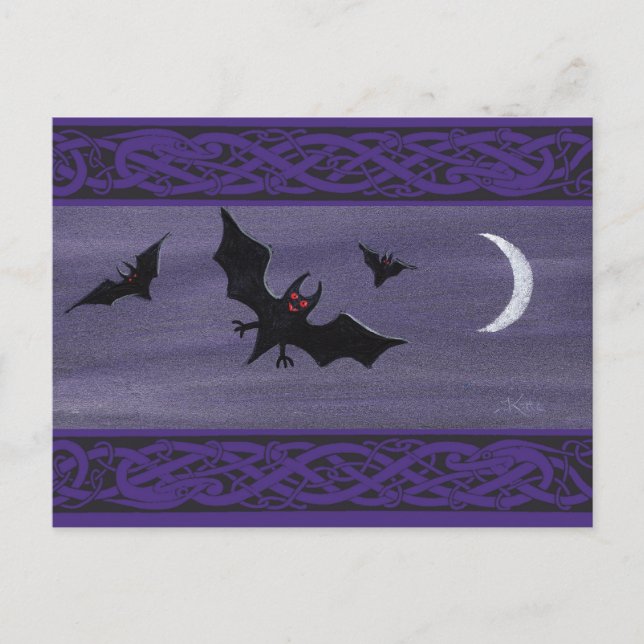 Happy Halloween Bats Postcard (Front)