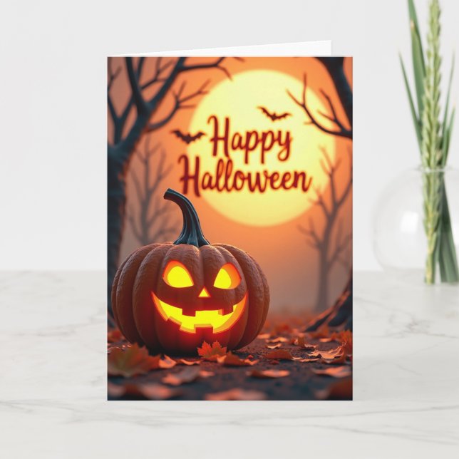 Happy Halloween Batty Evening Card (Front)