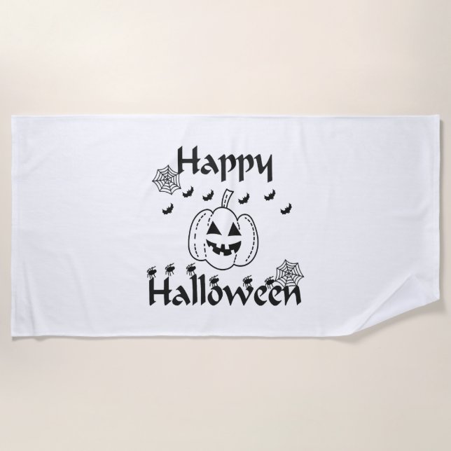 Happy Halloween                                    Beach Towel (Front)