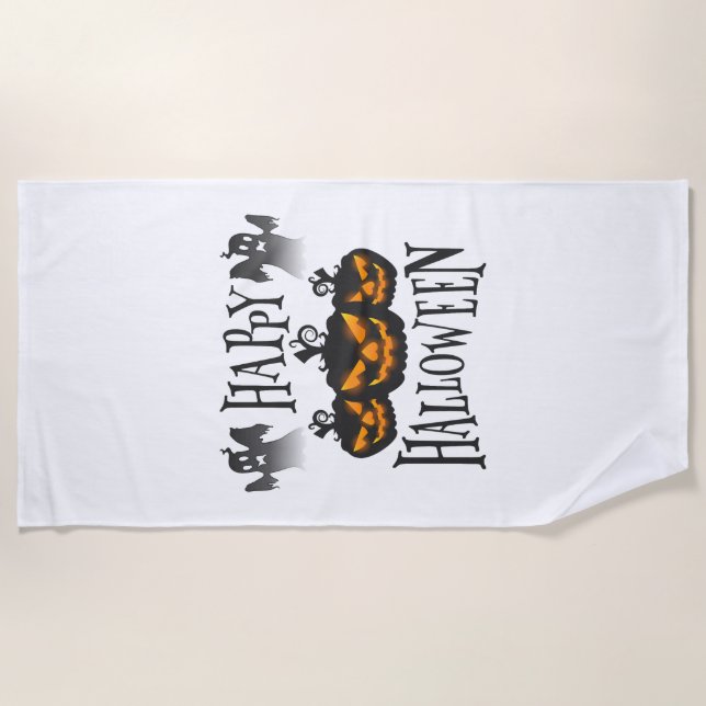 Happy Halloween Beach Towel (Front)
