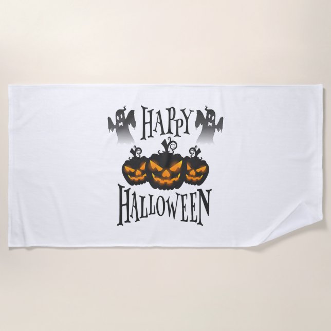 Happy Halloween                            Beach Towel (Front)