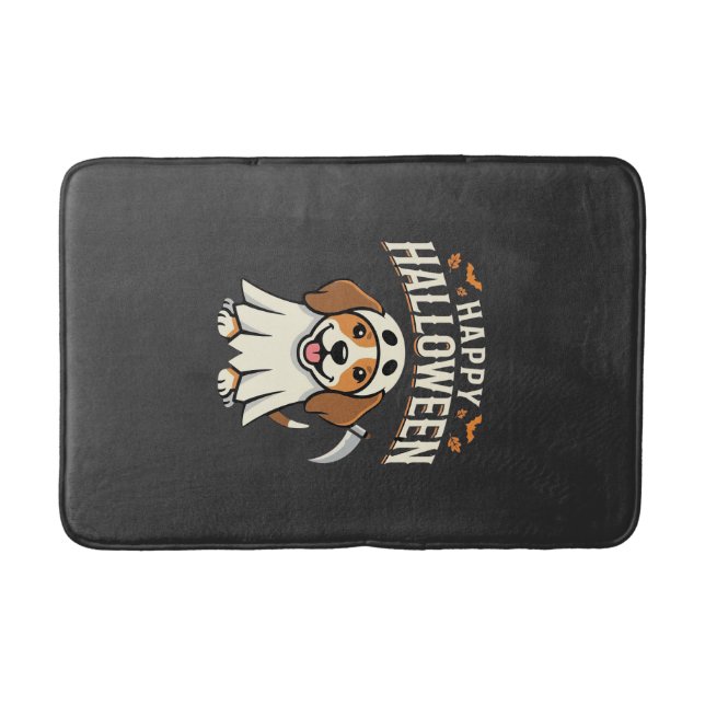 Happy Halloween Beagle Dog Design_1 Bath Mat (Front)