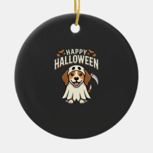 Happy Halloween Beagle Dog Design_1 Ceramic Ornament