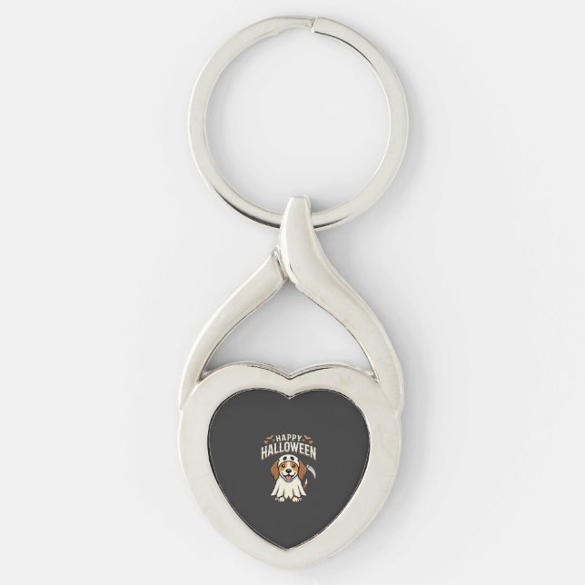 Happy Halloween Beagle Dog Design_1 Key Ring (Front)