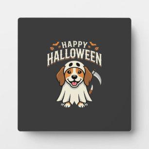 Happy Halloween Beagle Dog Design_1 Plaque