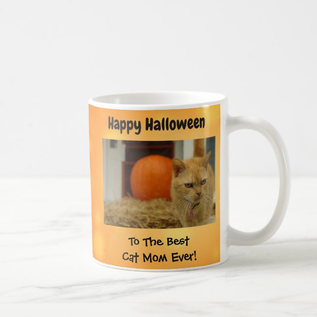 Happy Halloween Best Cat Mum Ever Pet Photo Coffee Mug (Right)