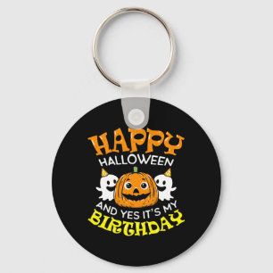 Happy Halloween Birthday Born On Girl Boy Party Key Ring