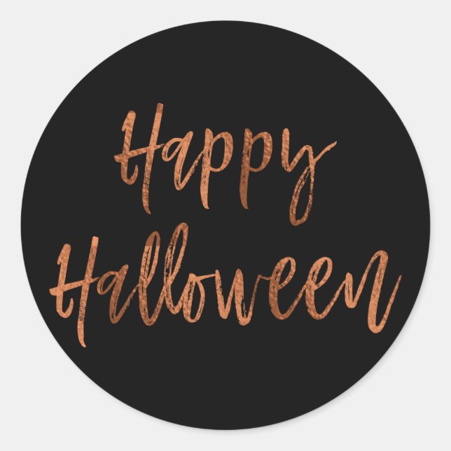 Happy Halloween Black and Orange Halloween Sticker (Front)
