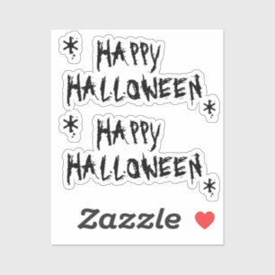 Happy Halloween black and white scary typography