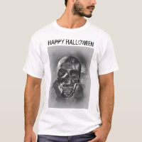 Happy Halloween. Black and white skull design