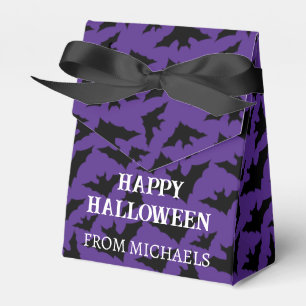 Happy Halloween black bats purple spooky pattern Favour Box