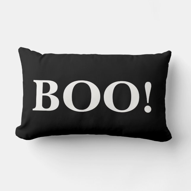 Happy Halloween Black Boo! Lumbar Cushion (Front)