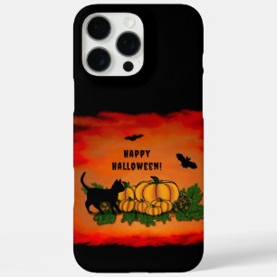 Happy Halloween , Black Cat , Bat and Pumpkin iPhone 16 Pro Max Case