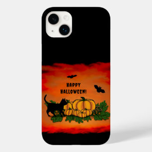 Happy Halloween , Black Cat , Bat and Pumpkin Case-Mate iPhone 14 Plus Case