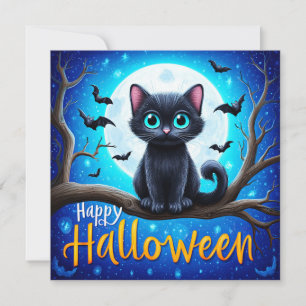 Happy Halloween Black Cat Card