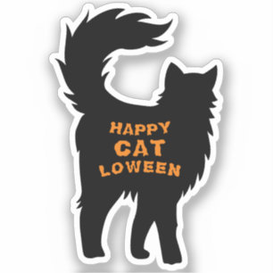 Happy Halloween Black Cat Catloween Small Vinyl